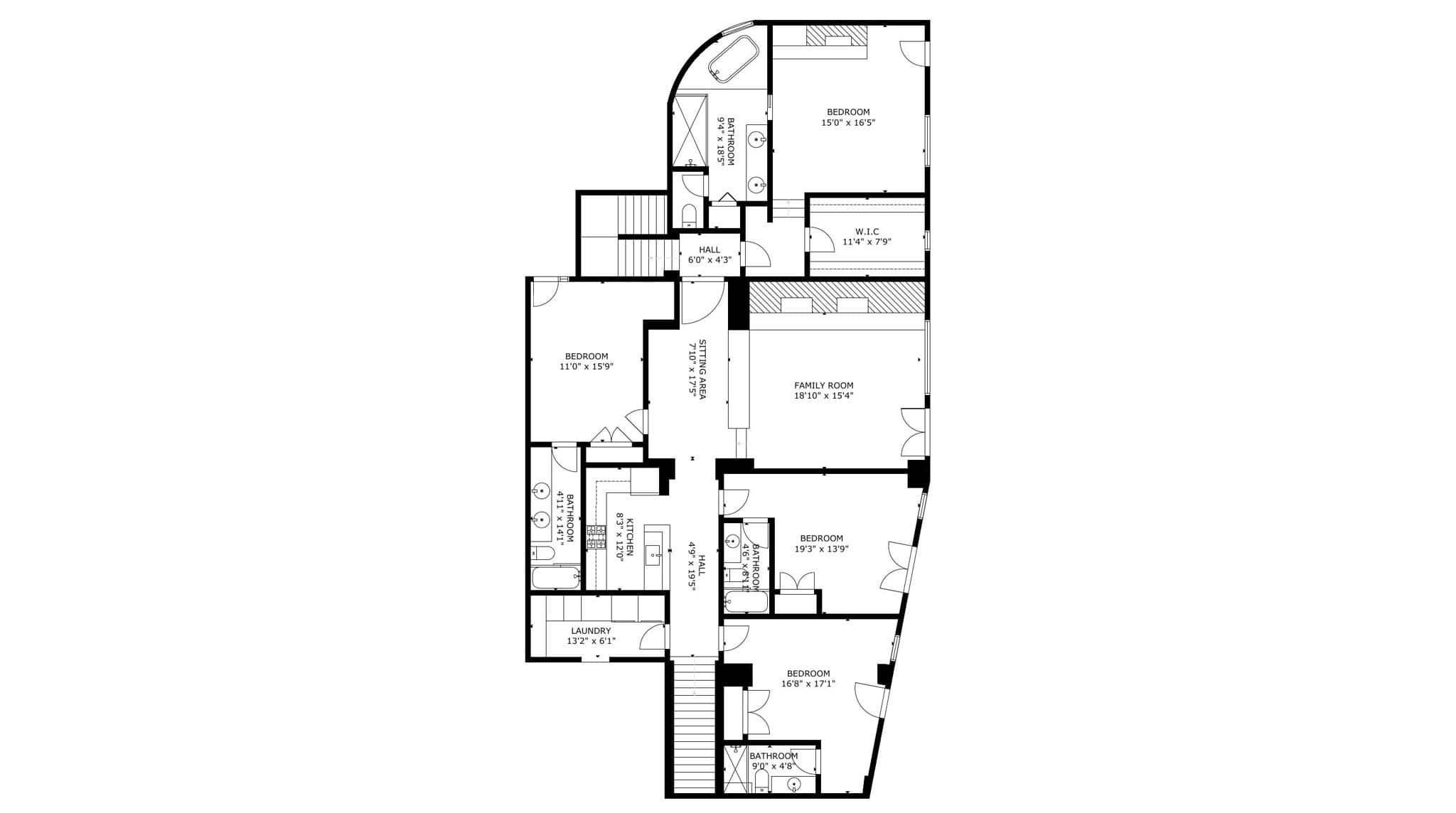 Floor plan for bottom floor