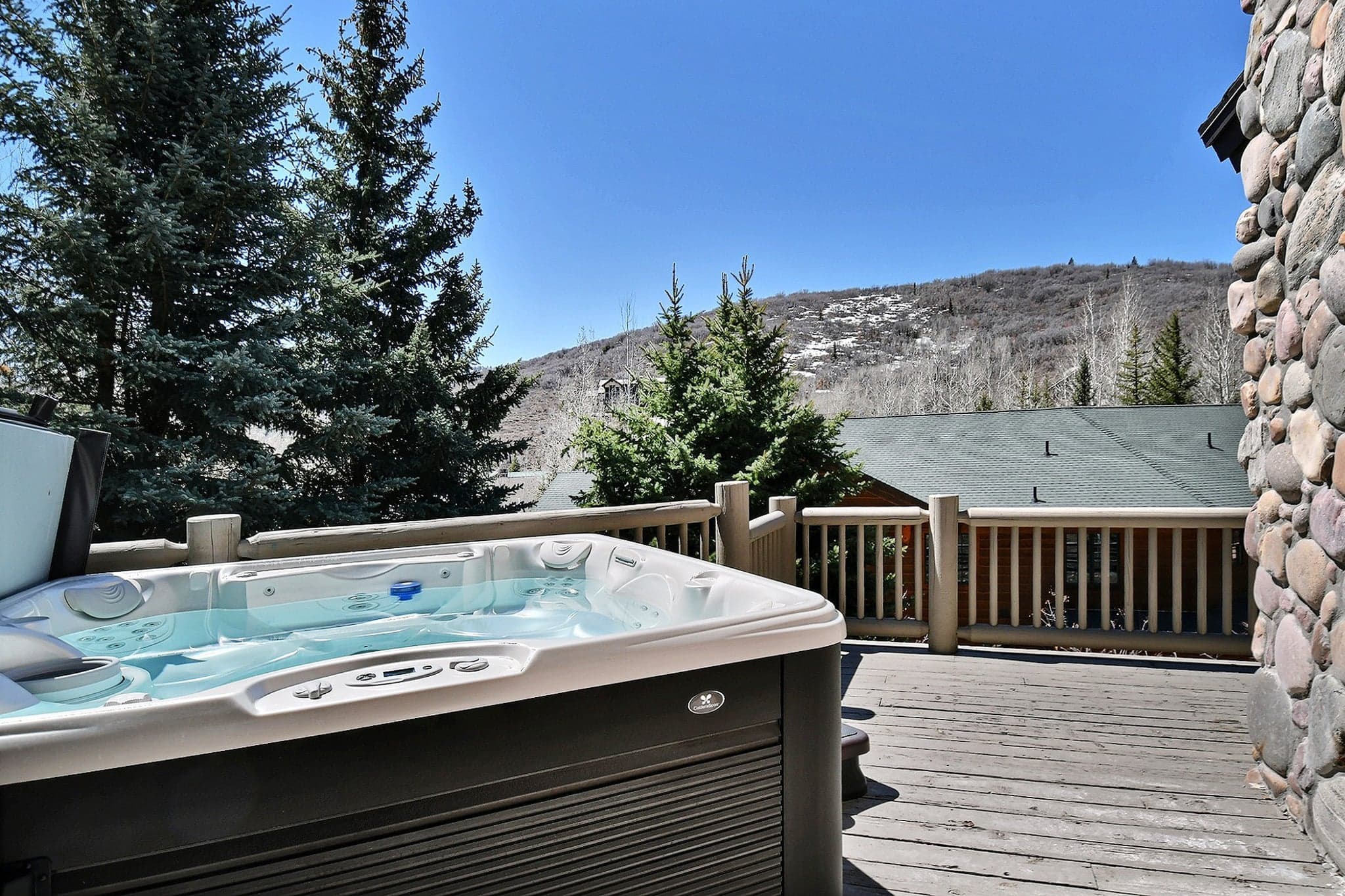 New Deck Featuring a Private Hot Tub With Mountain Views.