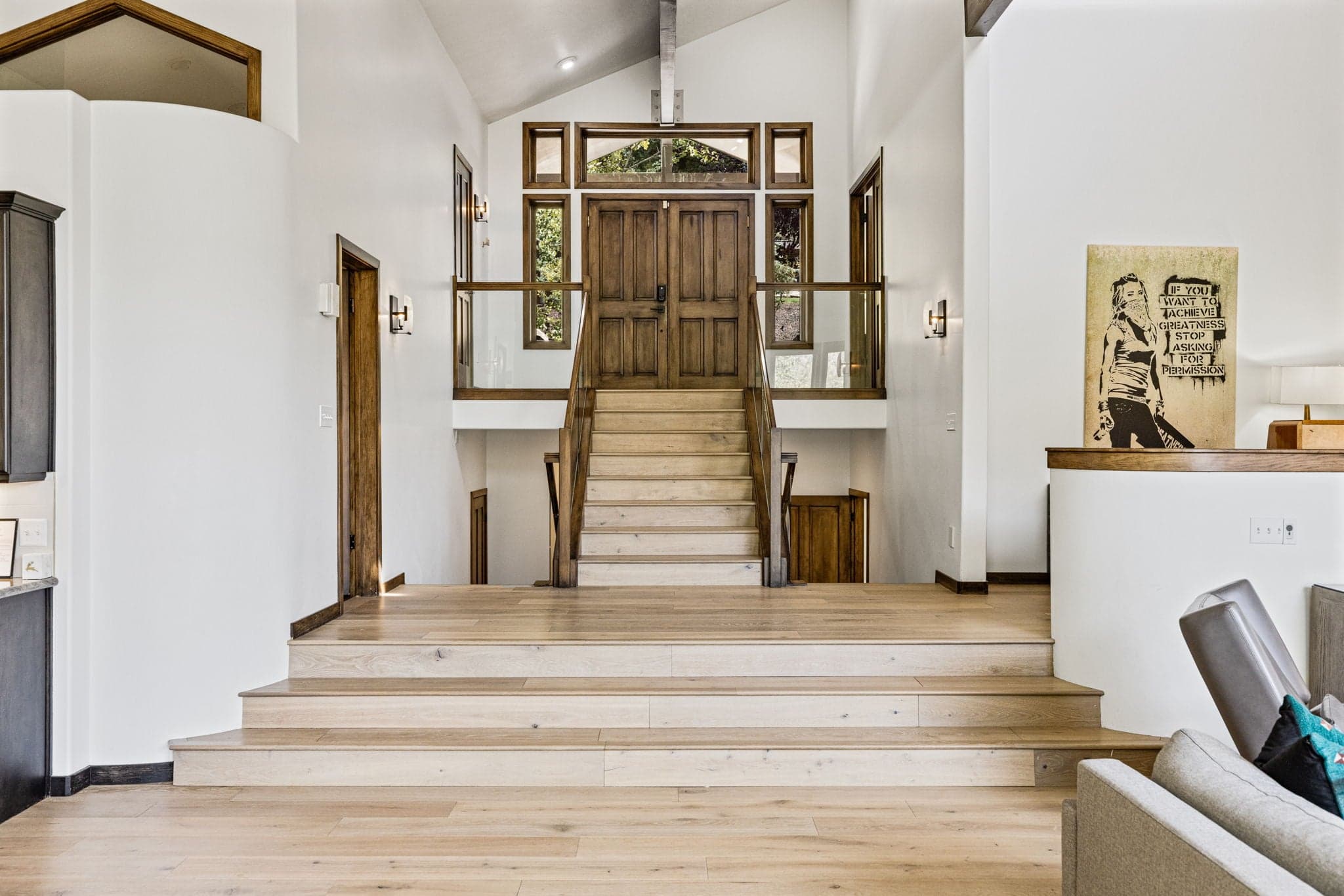 A Grand Staircase Featured in Our  Luxury Park City Vacation Rentals.