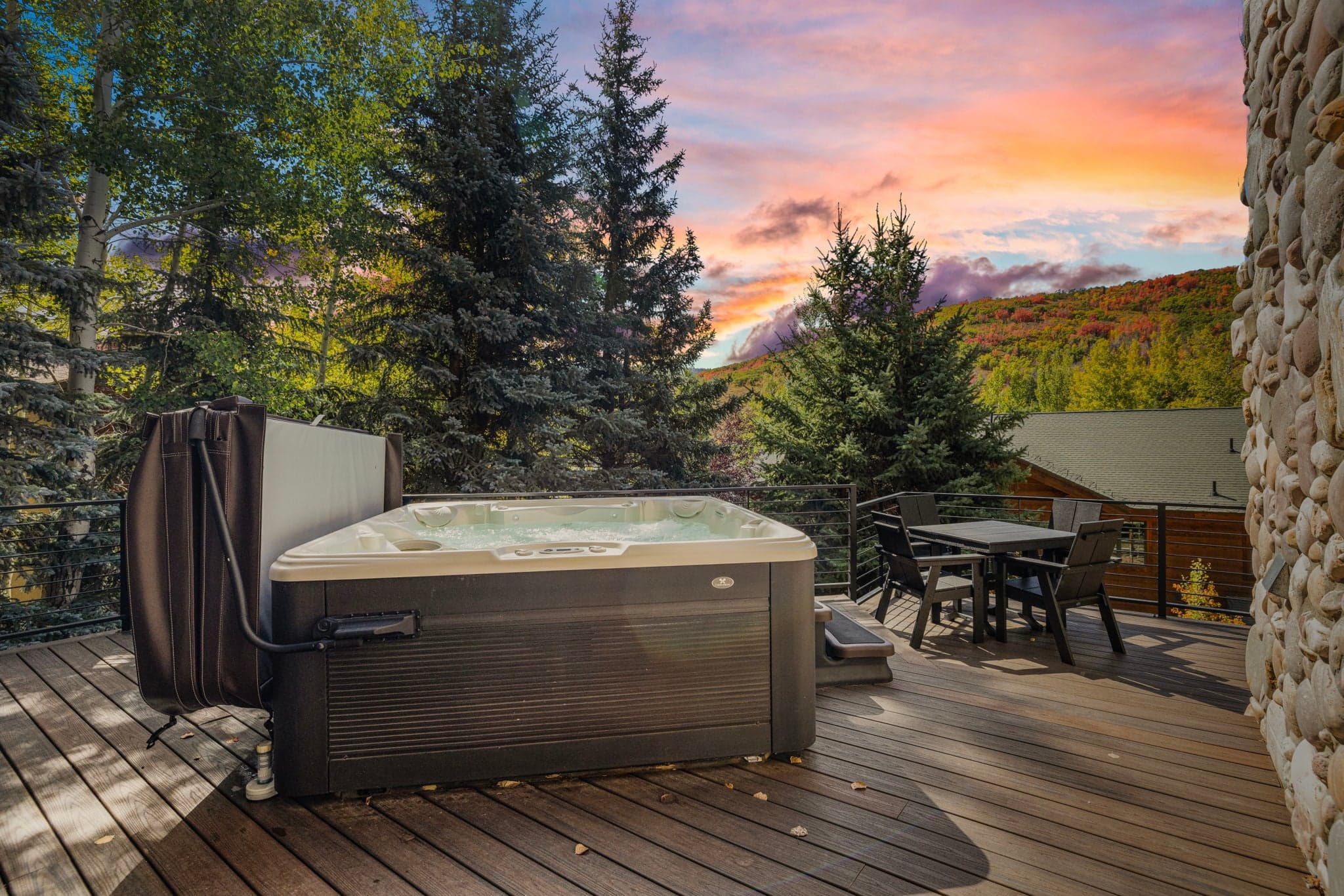 Mountain Views From Decking with a Hot Tub in One of Our Luxury Park City Vacation Rentals.
