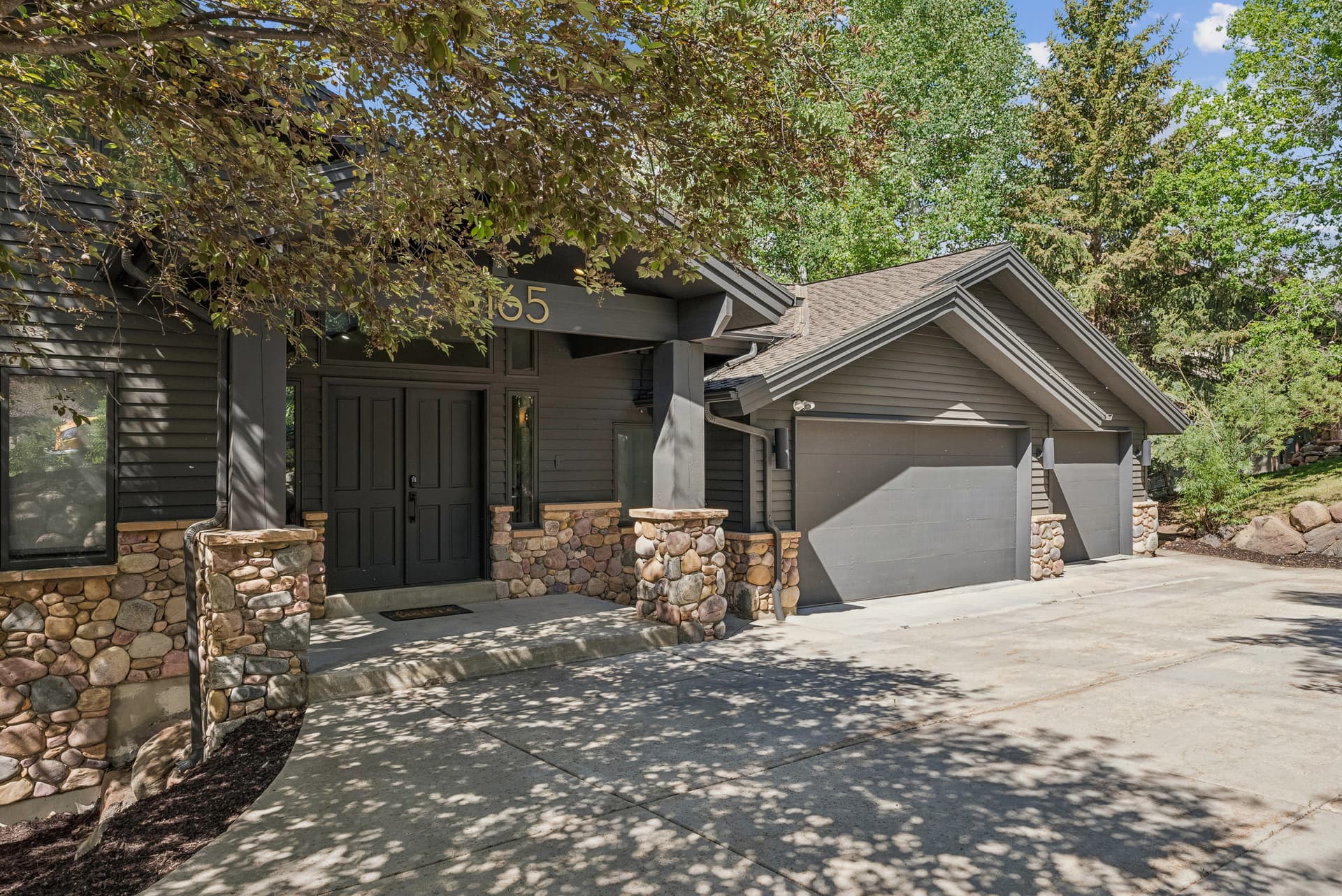 front entrance and garage