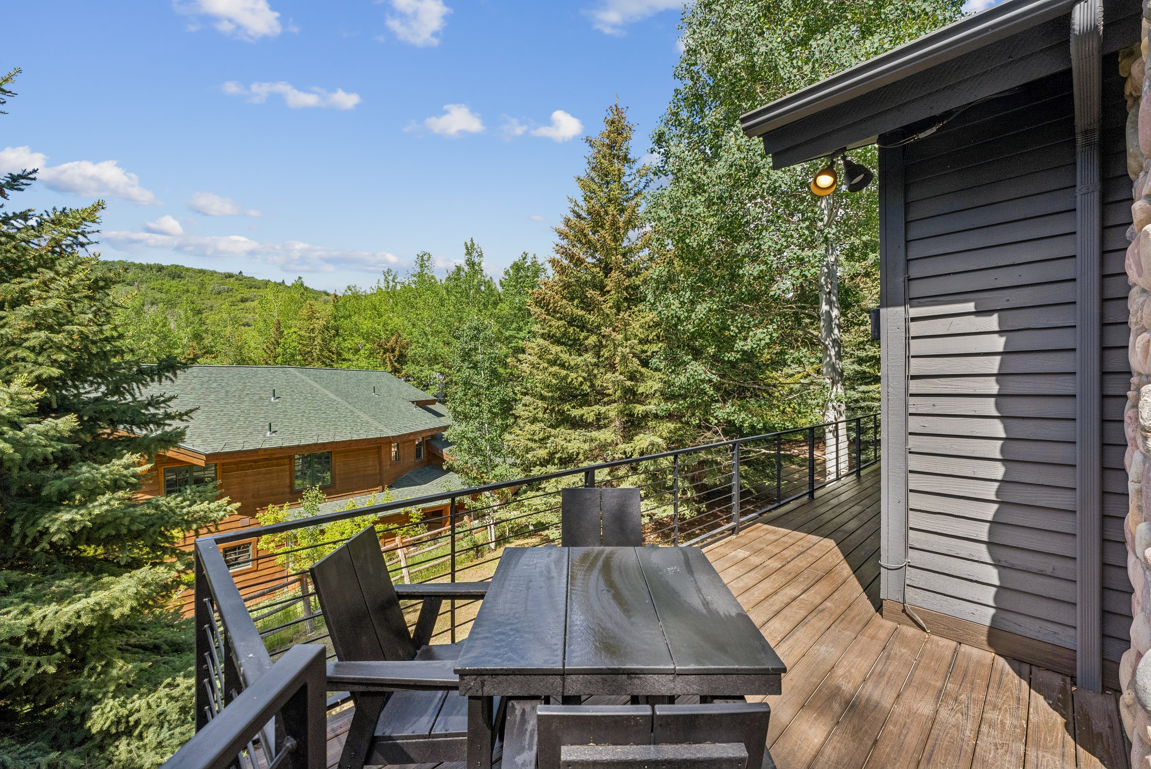 porch with table and chairs