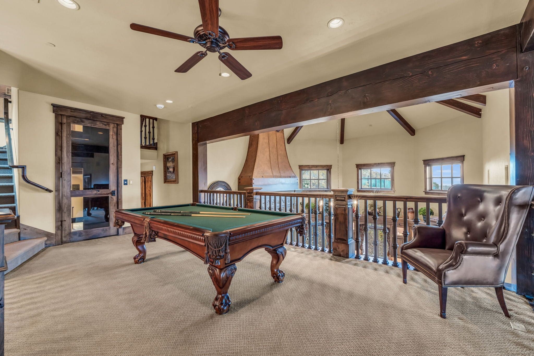 Billiards table upstairs at one of our Luxury Park City vacation rentals.