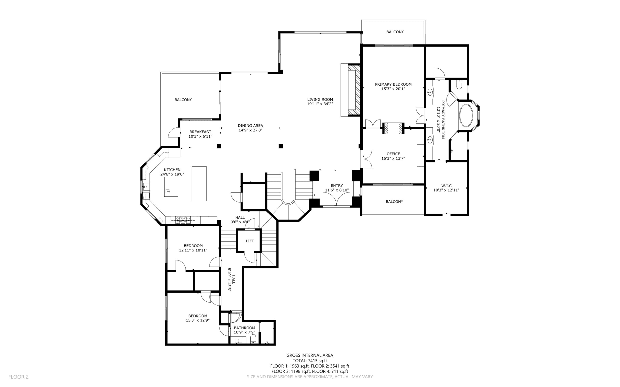 Floor plan for main floor