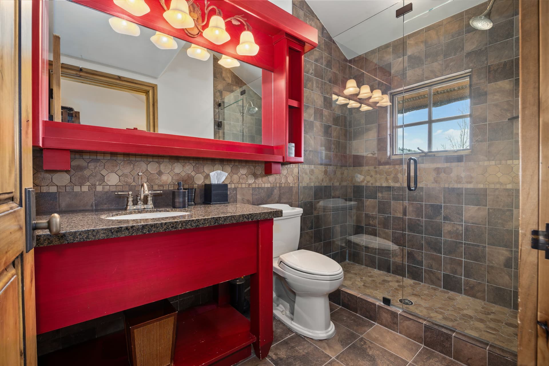 bunk suite bathroom with large shower