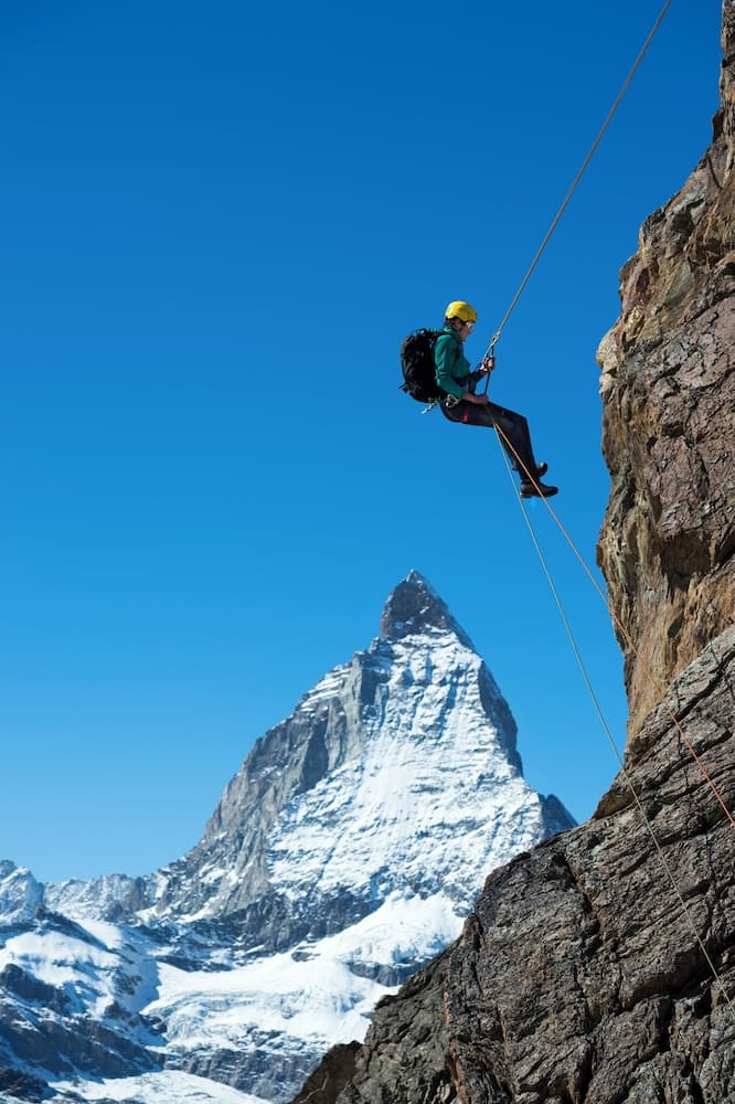 Outdoor rock climbing