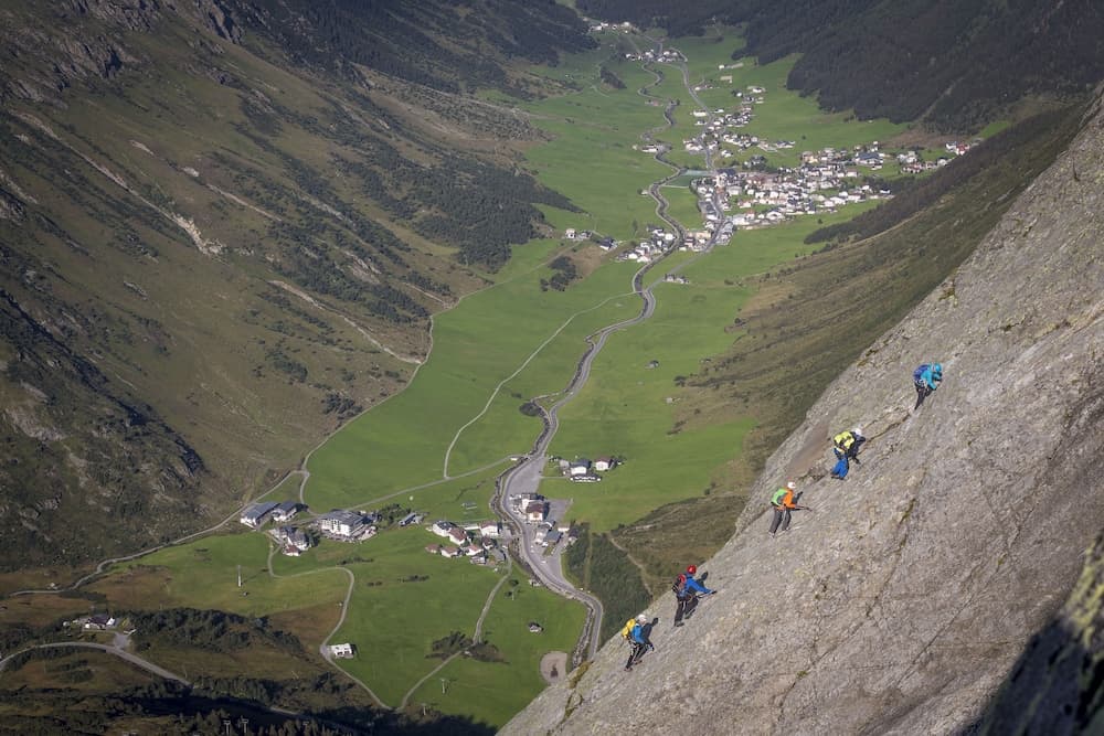 Outdoor rock climbing