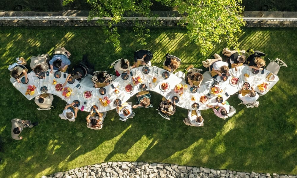 Outdoor banquet area