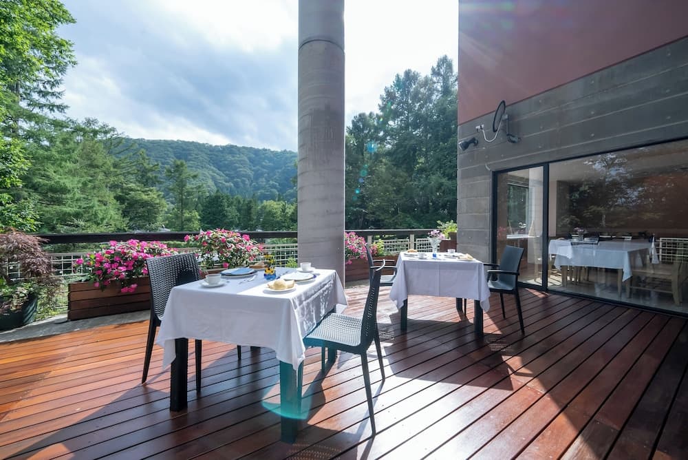 Outdoor banquet area