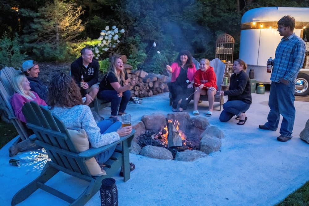Outdoor banquet area