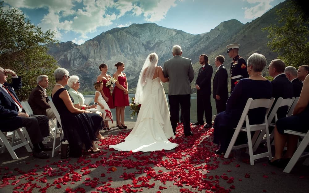 Outdoor wedding area