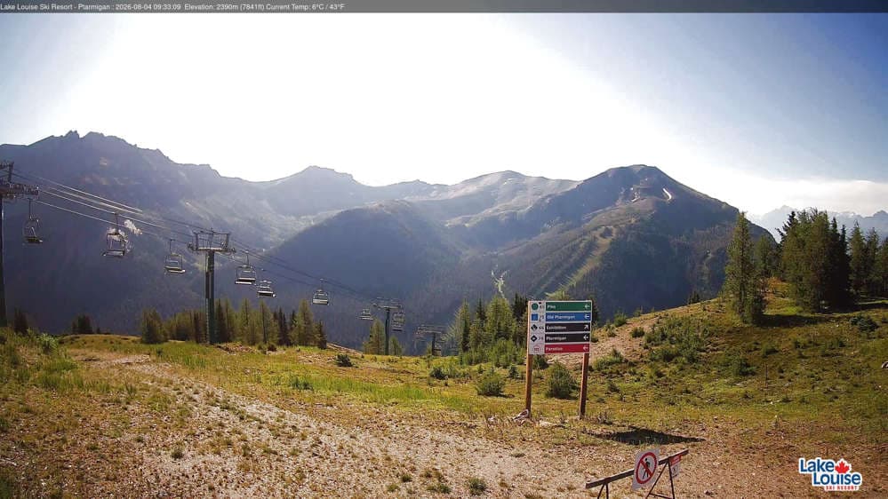 Lake Louise Mountain Top of Ptarmigan Cam