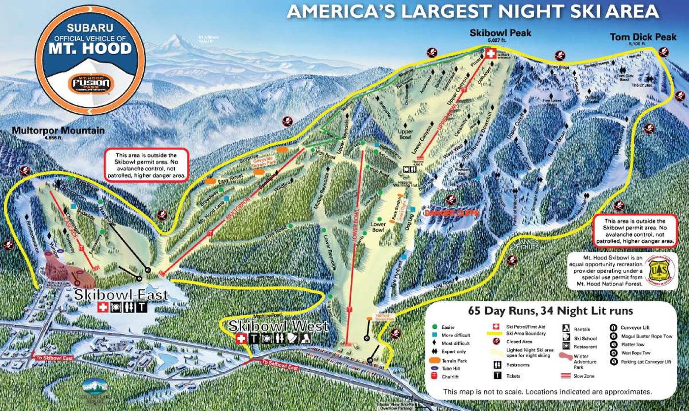 Mount Hood Ski Bowl Trail Map