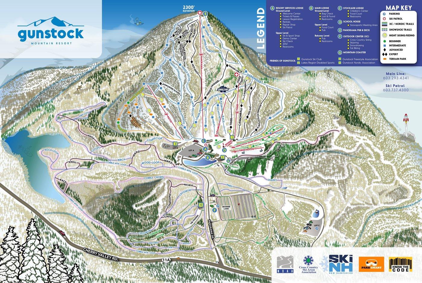 Gunstock Mountain Resort Trail Map